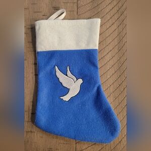 Felt Stocking with Embroidered Dove